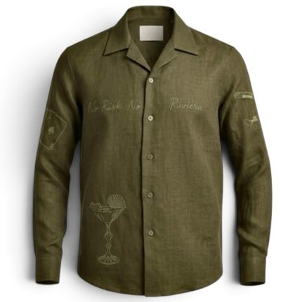 La Riviera Linen | Olive Green & Gold