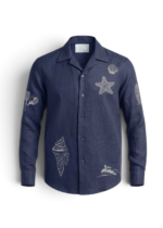 La Riviera Linen | Navy Blue & white
